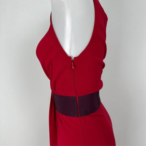 RED VALENTINO Red plunging Neckline Cocktail Dress Size S - Picture 4 of 8